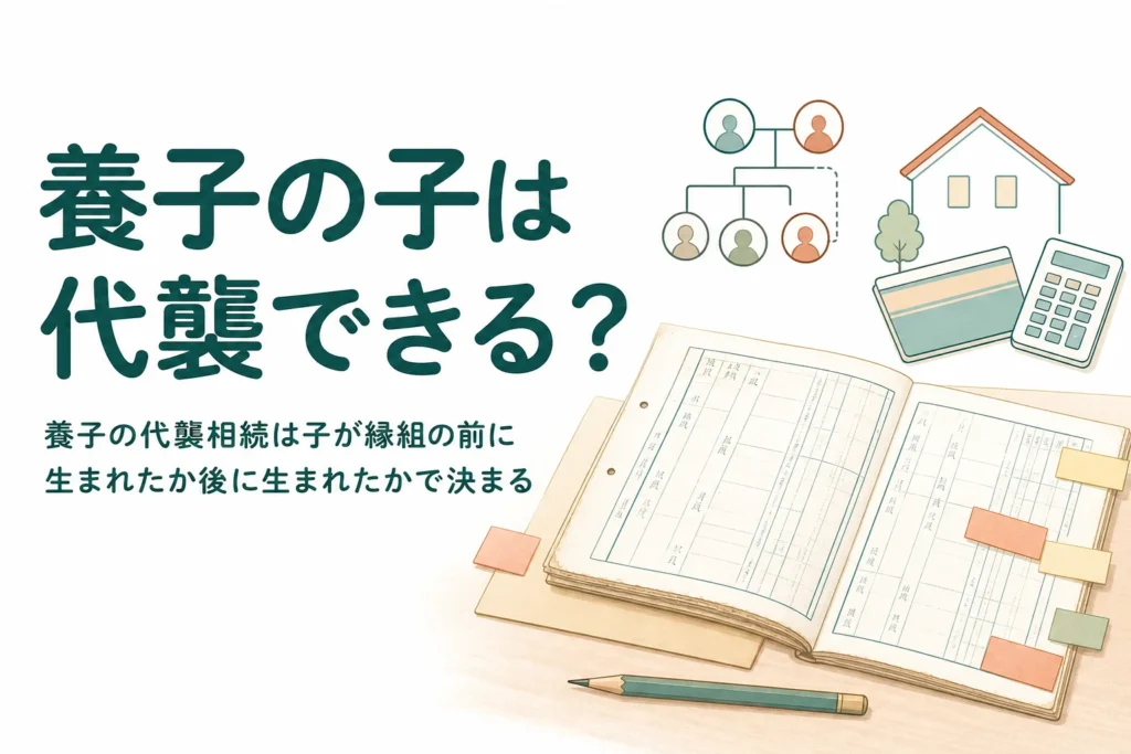 養子が先に亡くなった時に養子の子が代襲相続できるかを解説する記事のアイキャッチ