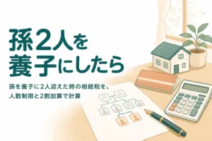 孫2人を養子にした場合の相続税を人数制限と2割加算から計算する記事のアイキャッチ