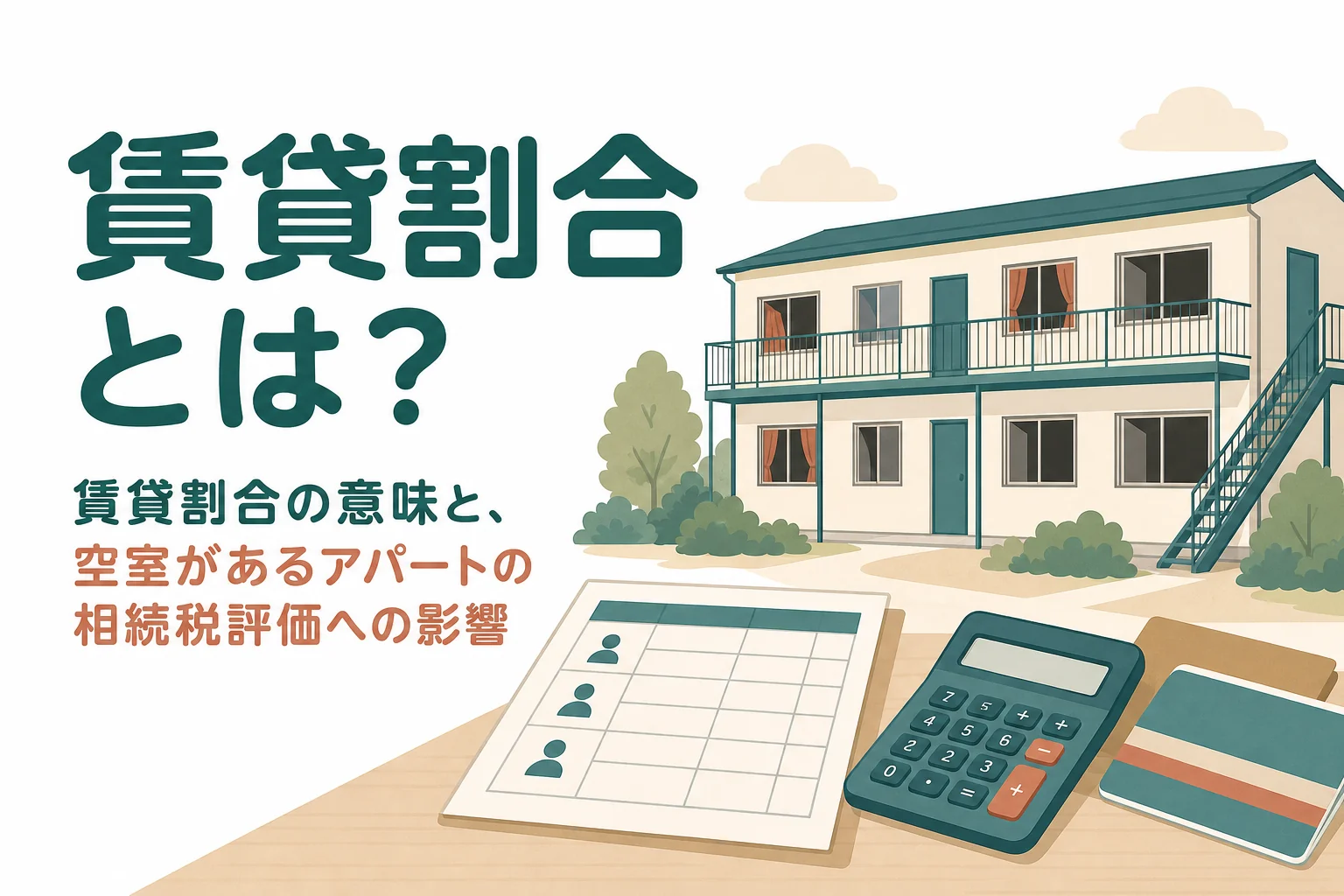 賃貸割合と空室があるアパートの相続税評価への影響を計算例で説明する記事のアイキャッチ