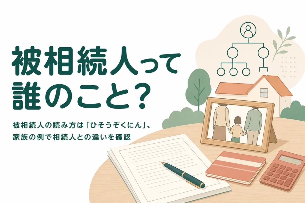 被相続人の読み方と相続人との違いを家族の例で説明する記事のアイキャッチ