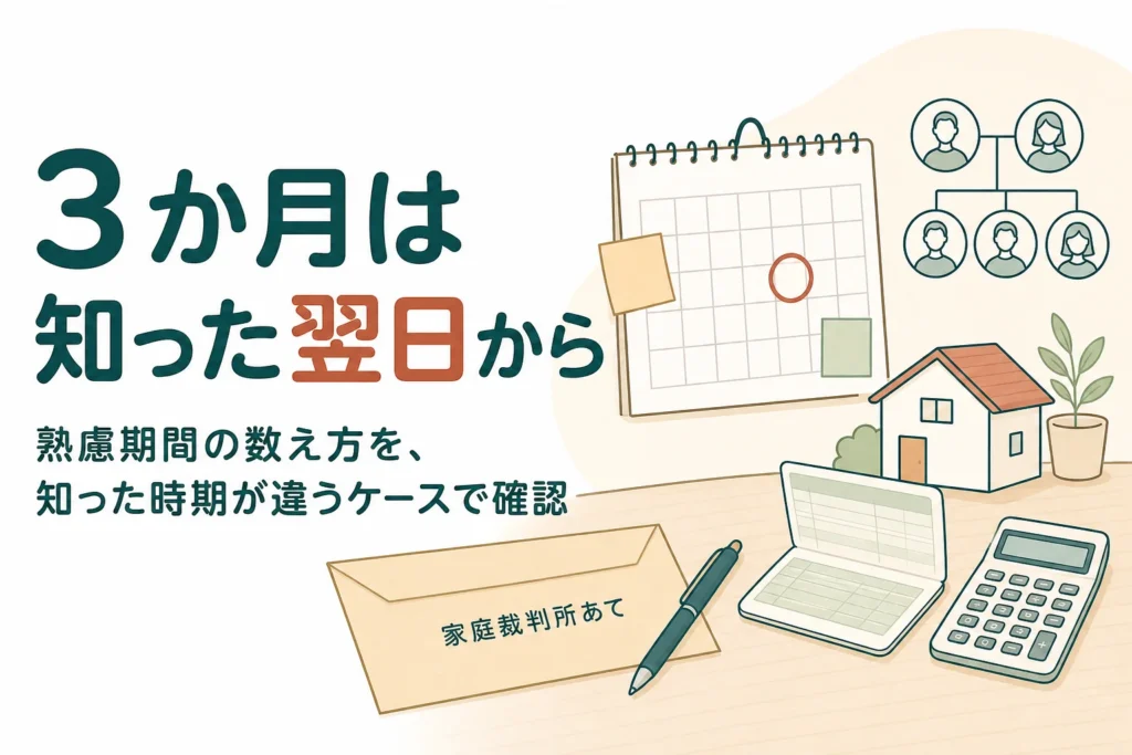 熟慮期間の3か月の数え方と期間の伸長を解説する記事のアイキャッチ
