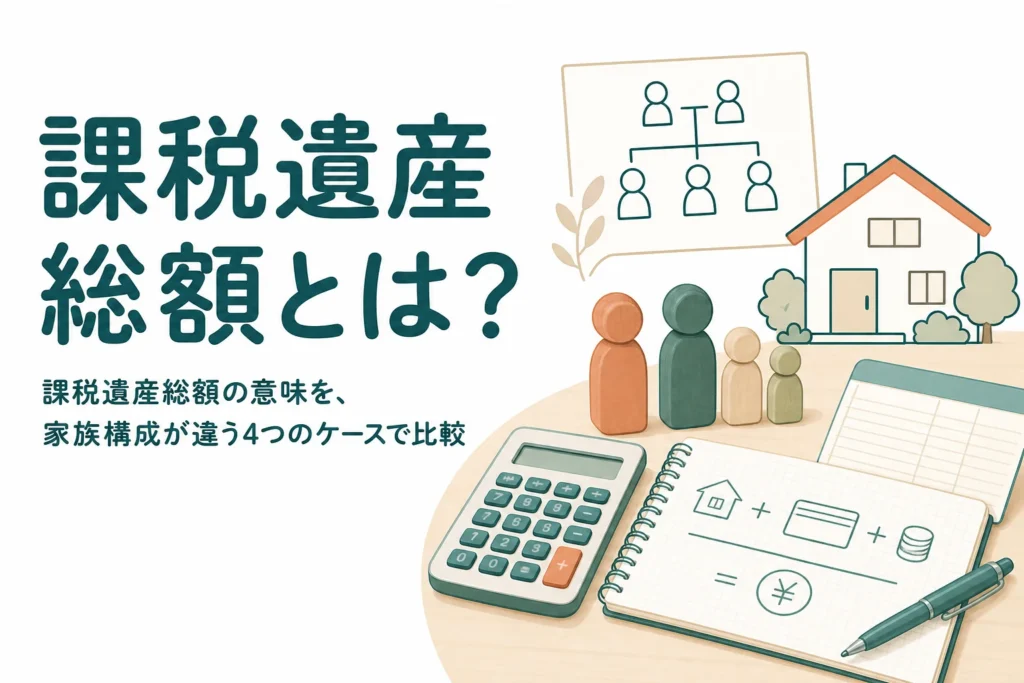 課税遺産総額の意味を家族構成別のケースで解説する記事のアイキャッチ