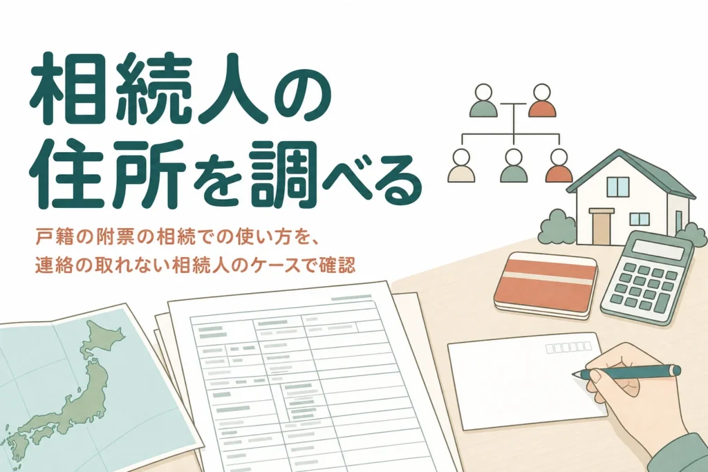 戸籍の附票を使って連絡の取れない相続人の住所を調べる方法を解説する記事のアイキャッチ