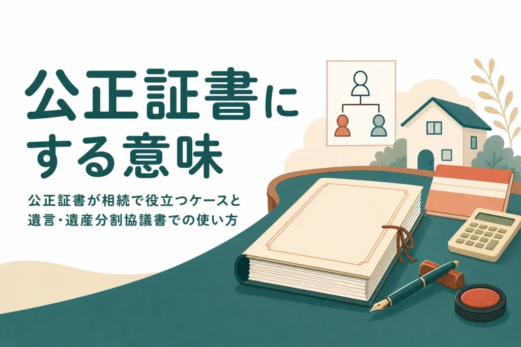 公正証書を相続で使う意味と使い方をケースで確認する記事のアイキャッチ