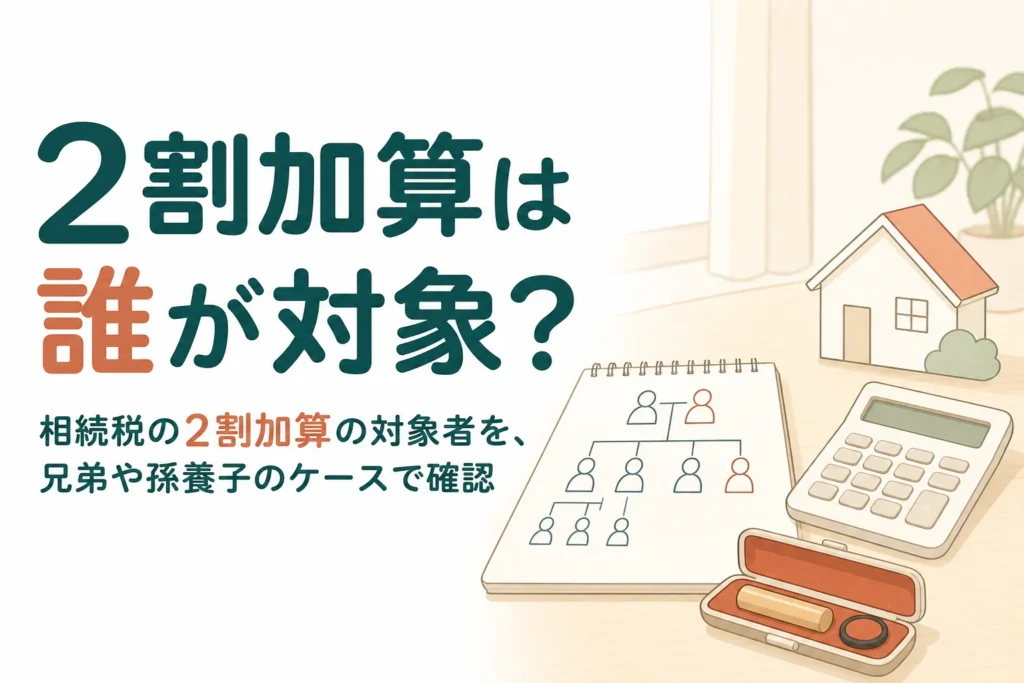相続税の2割加算の対象者と計算例を解説する記事のアイキャッチ