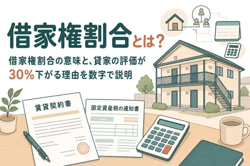 借家権割合で貸家の相続税評価が下がる理由を数字で説明する記事のアイキャッチ