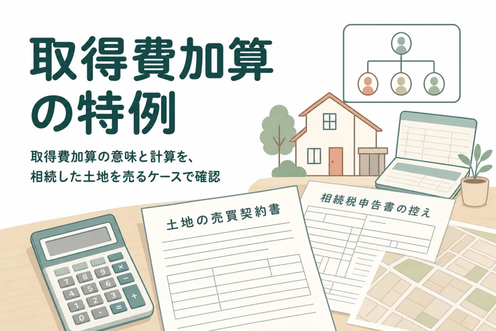 相続した土地を売る時に、払った相続税の一部を取得費に足せる取得費加算の特例を解説する記事のアイキャッチ