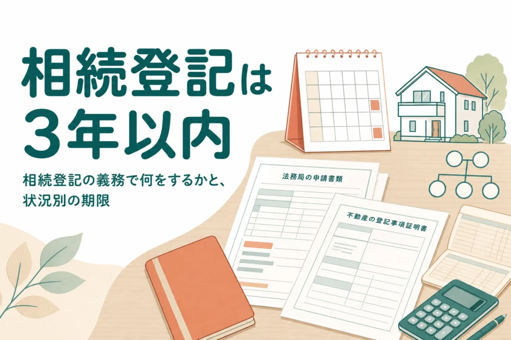 相続登記の義務化で何をするかと状況別の期限を説明する記事のアイキャッチ