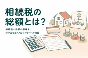 相続税の総額の意味と、法定相続分で計算する理由を解説する記事のアイキャッチ