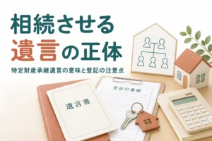 「相続させる」遺言の正式名である特定財産承継遺言の意味と登記の注意点を解説する記事のアイキャッチ