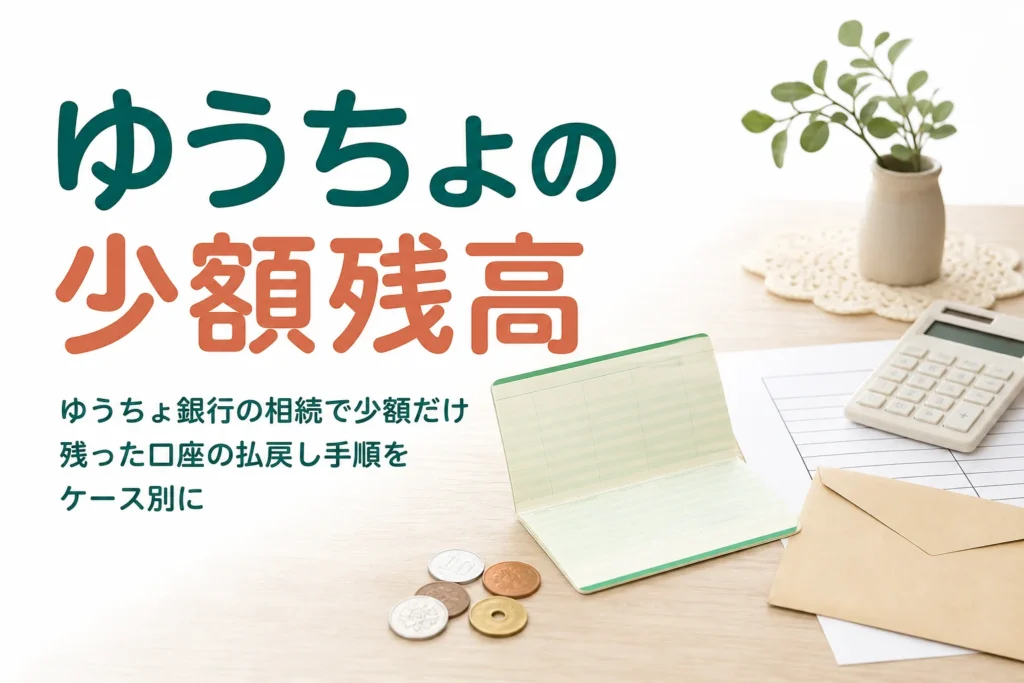 亡くなった親のゆうちょ口座に少額だけ残っているケースの払戻し手順を解説する記事のアイキャッチ