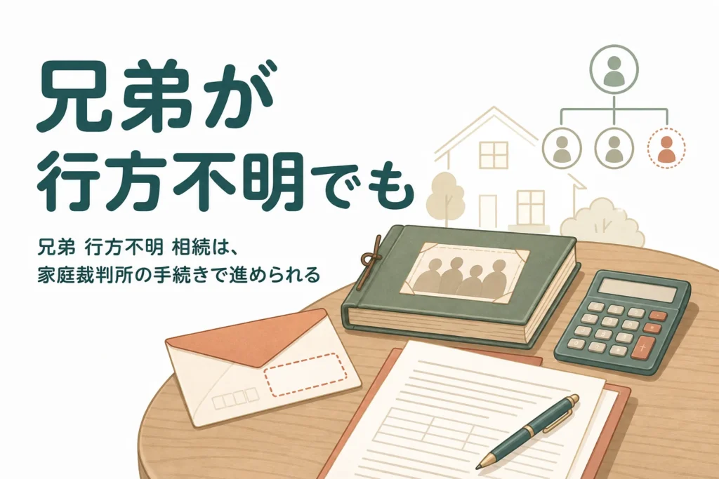 兄弟が行方不明のまま親の相続が始まった時の進め方を解説する記事のアイキャッチ