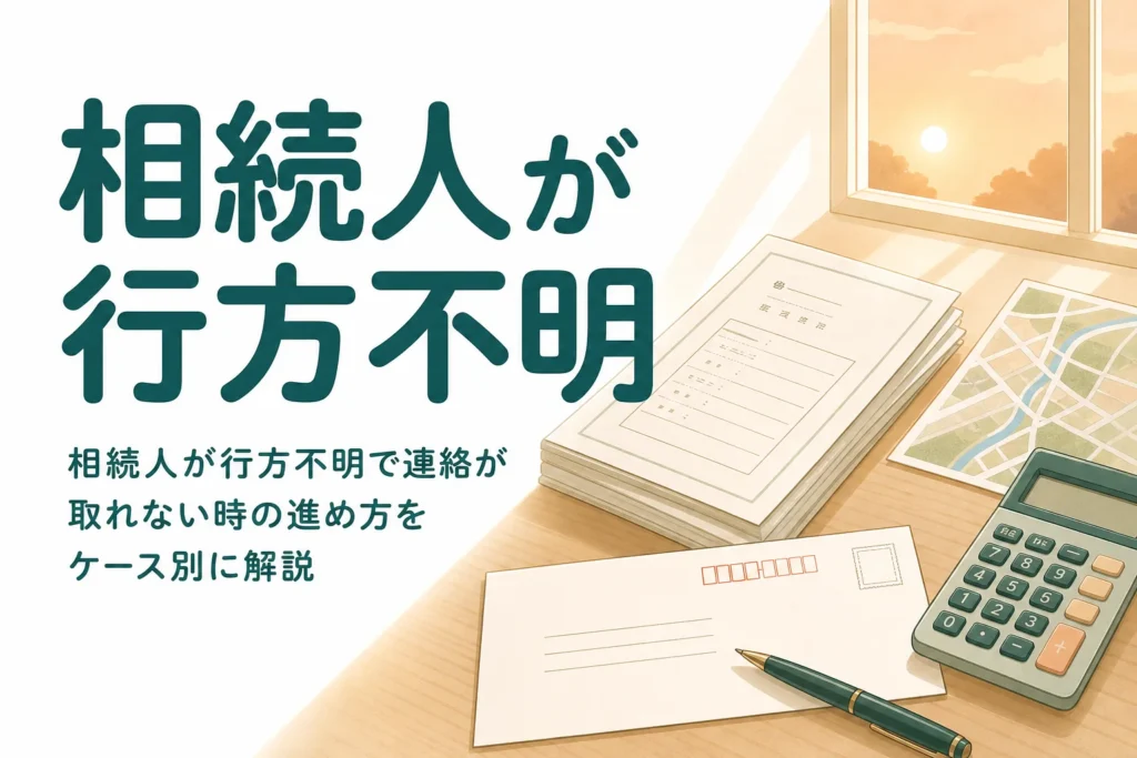 相続人が行方不明・音信不通・海外在住の時の進め方をケース別に解説する記事のアイキャッチ