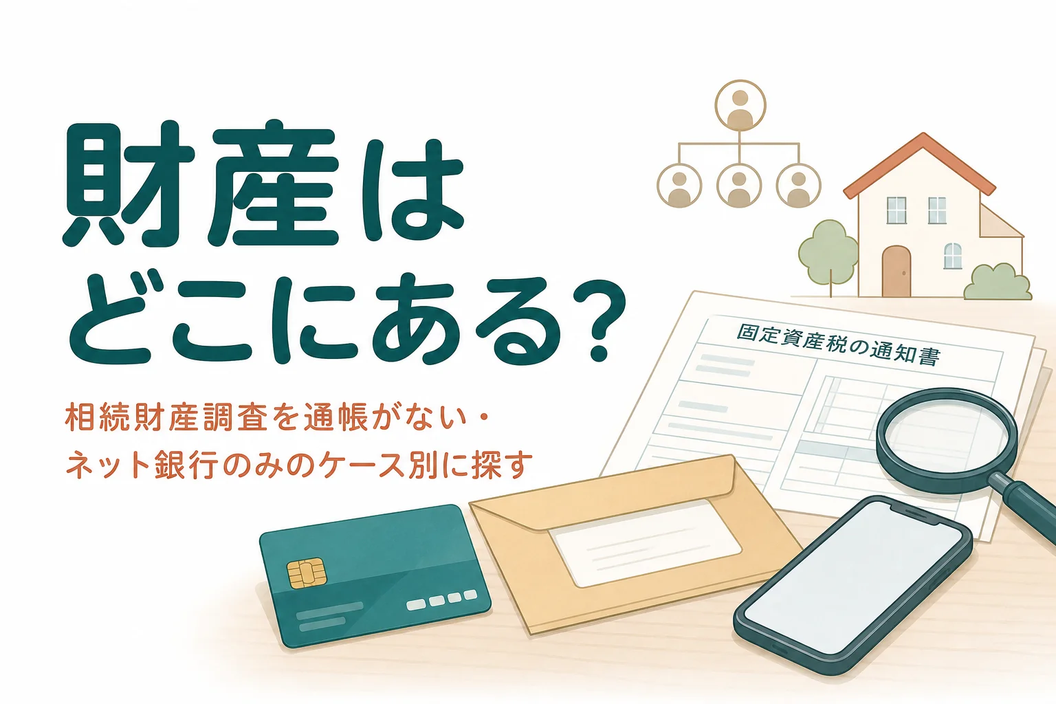 相続財産調査を手がかり別に進める方法を解説する記事のアイキャッチ