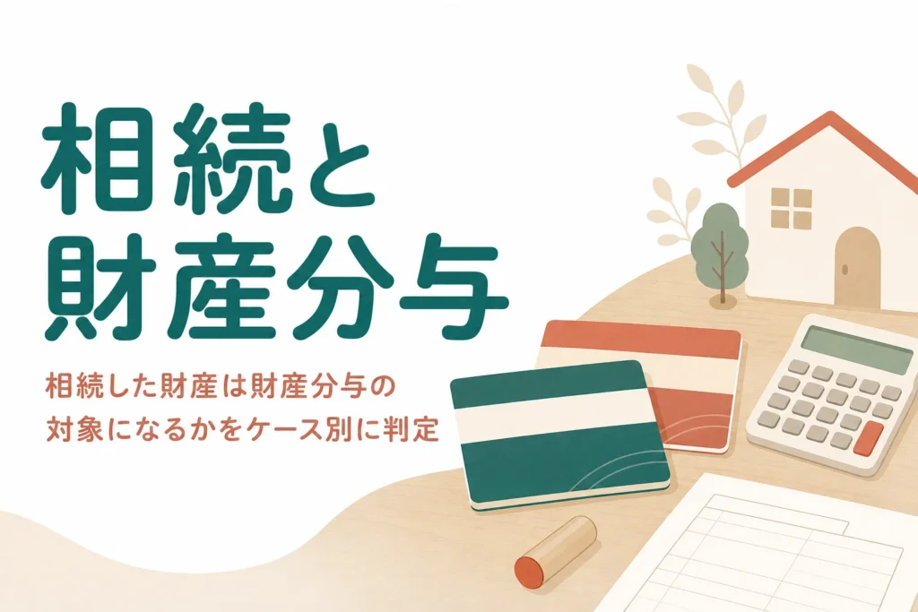 婚姻中に相続した財産が離婚の財産分与の対象になるかをケース別に判定する記事のアイキャッチ