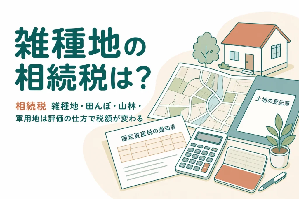 雑種地や田んぼ、山林、軍用地を相続した時の相続税を試算する記事のアイキャッチ