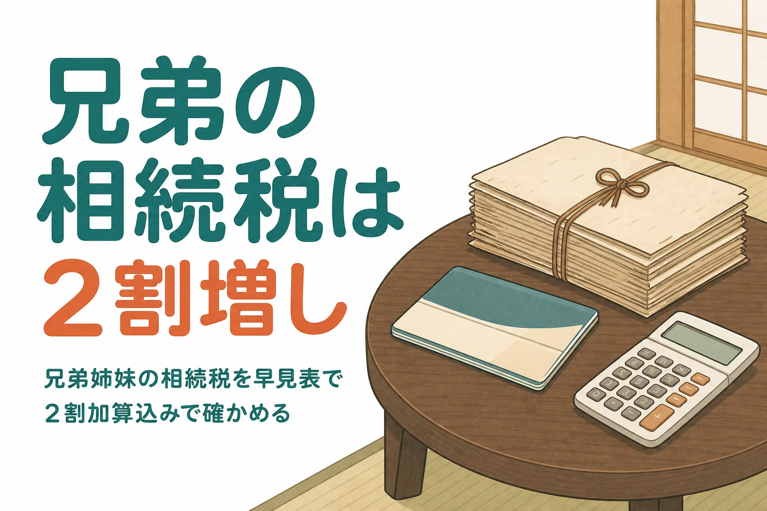 兄弟姉妹が相続する時の相続税を2割加算込みの早見表で確かめる記事のアイキャッチ