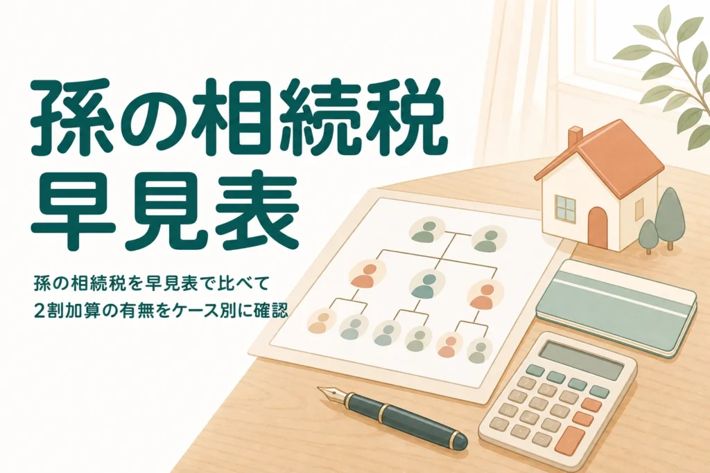孫が相続する時の相続税を早見表で比べる記事のアイキャッチ