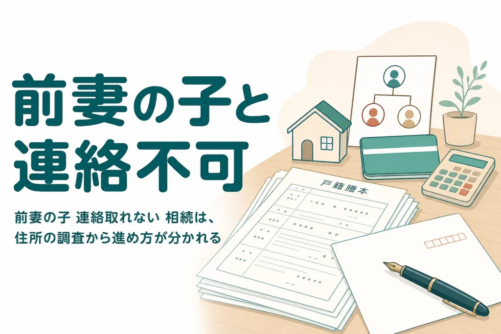 前妻の子と連絡が取れない場合の相続手続きの進め方を解説する記事のアイキャッチ